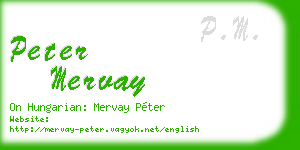 peter mervay business card
