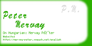 peter mervay business card